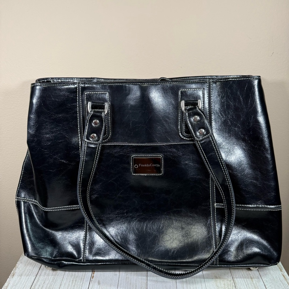 Franklin Covey Black Laptop Bag for women classy computer briefcase handbag